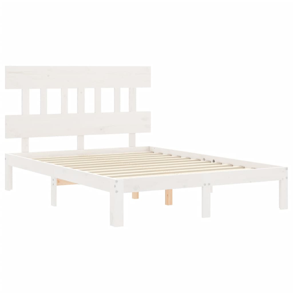 Massivholzbett ohne Matratze Weiß 120x200 cm Kiefernholz