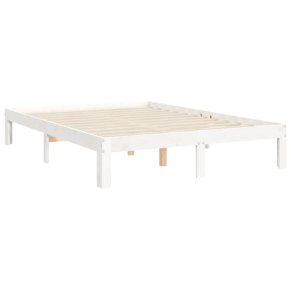 Massivholzbett ohne Matratze Weiß 120x200 cm Kiefernholz