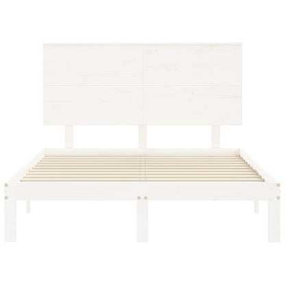 Massivholzbett ohne Matratze Weiß 120x200 cm Kiefernholz