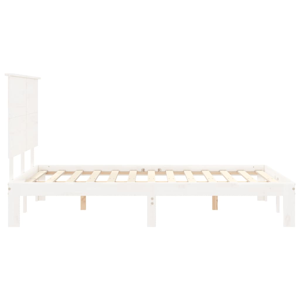 Massivholzbett ohne Matratze Weiß 120x200 cm Kiefernholz