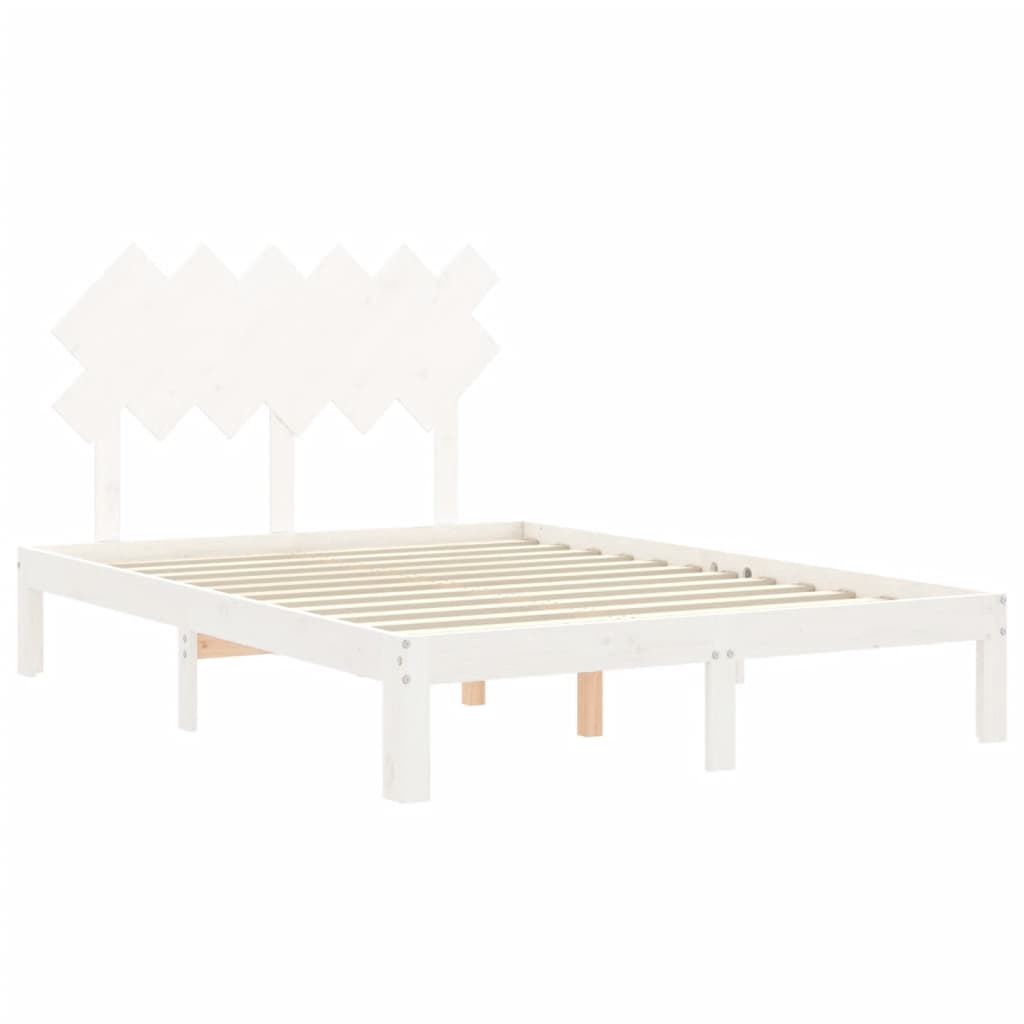 Massivholzbett ohne Matratze Weiß 120x200 cm Kiefernholz