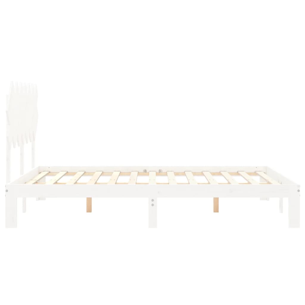 Massivholzbett ohne Matratze Weiß 140x200 cm Kiefernholz