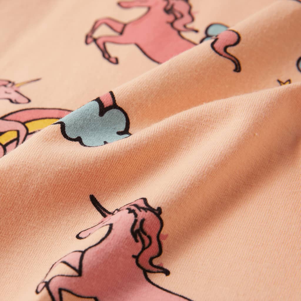 Kinderpyjama mit Kurzen Ärmeln Hellorange 104