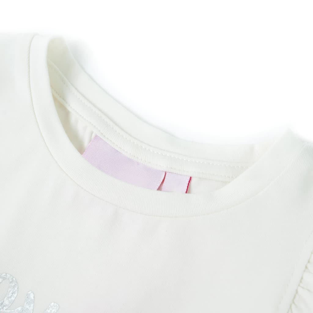 Kinder-T-Shirt mit Rüschenärmeln Weiß 92