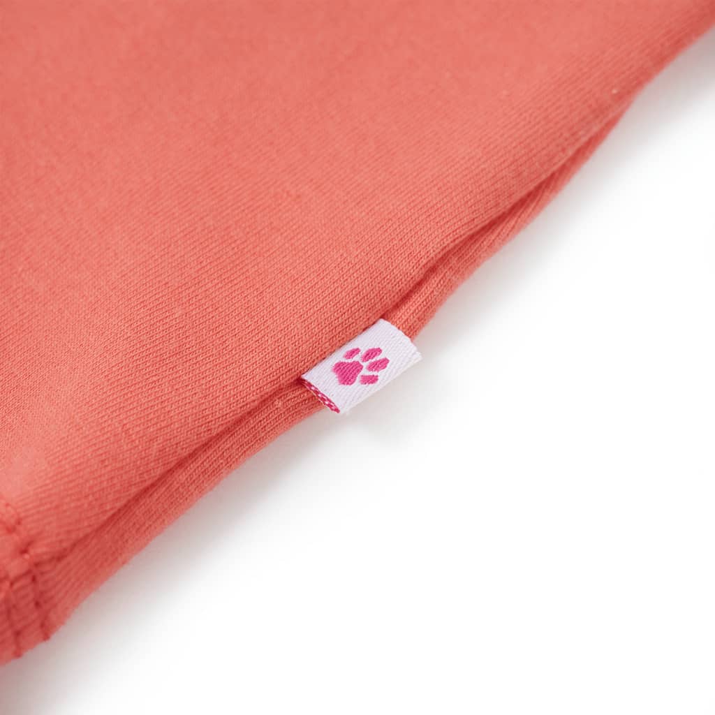 Kinder-T-Shirt mit Rüschenärmeln Korallenrosa 128