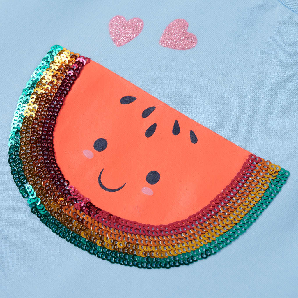 Kinder-T-Shirt mit Rüschenärmeln Hellblau 116
