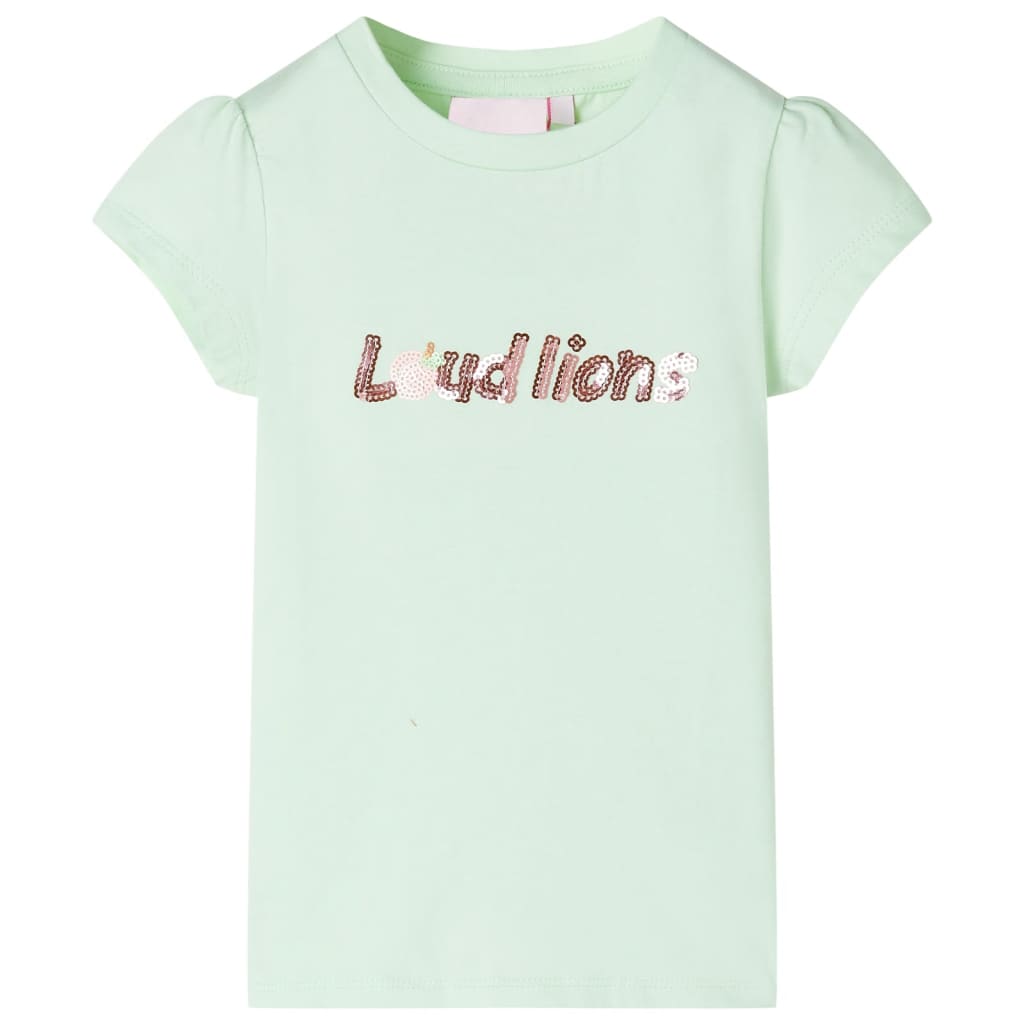 Kinder-T-Shirt mit Flügelärmeln Zartgrün 116