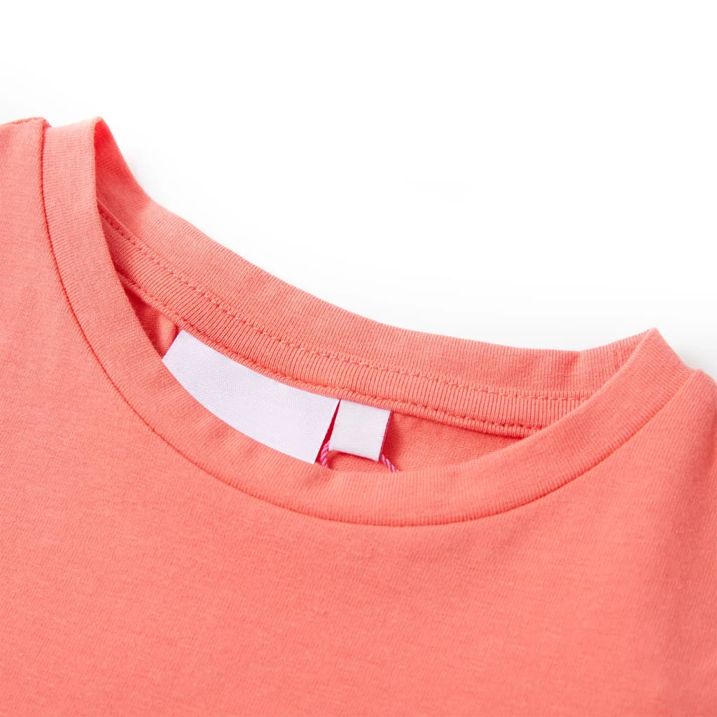 Kinder-T-Shirt mit Flügelärmeln Korallenrosa 128