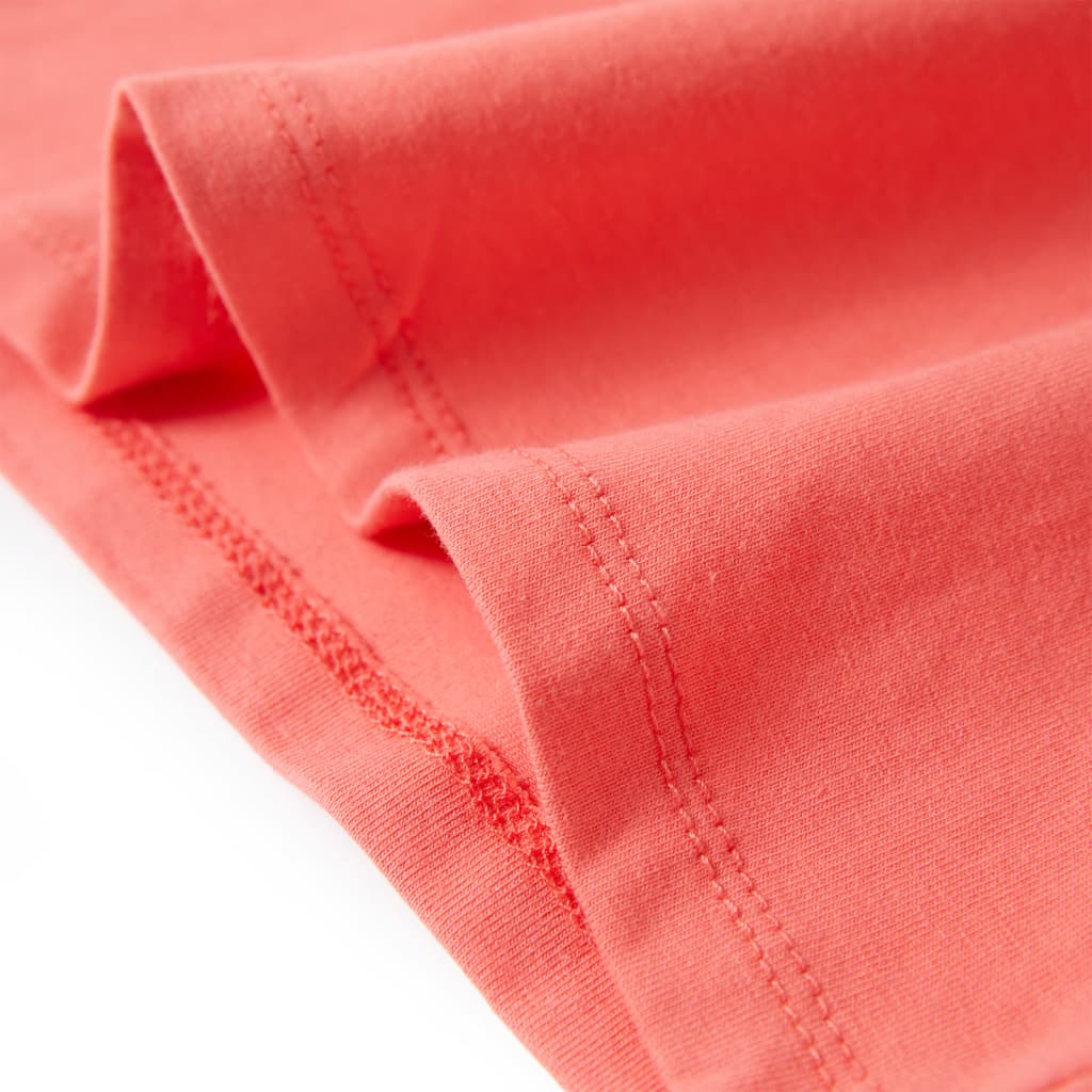 Kinder-T-Shirt mit Flügelärmeln Korallenrosa 128