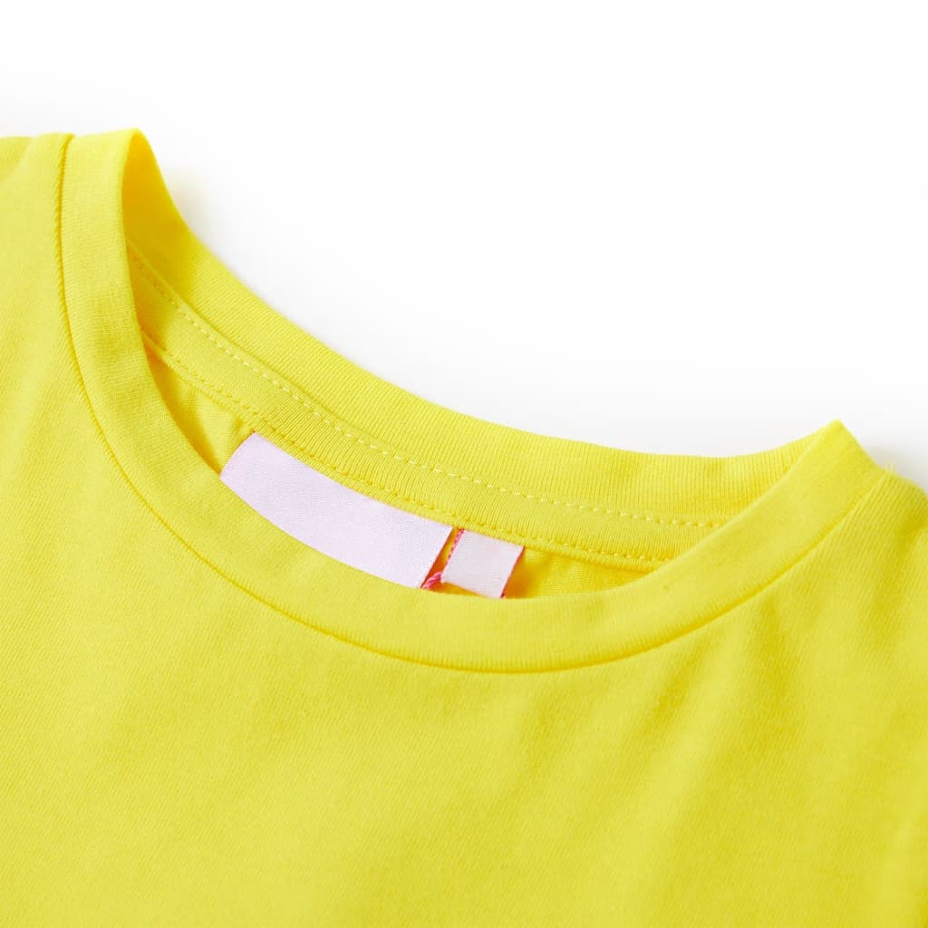 Kinder-T-Shirt mit Flügelärmeln Knallgelb 116