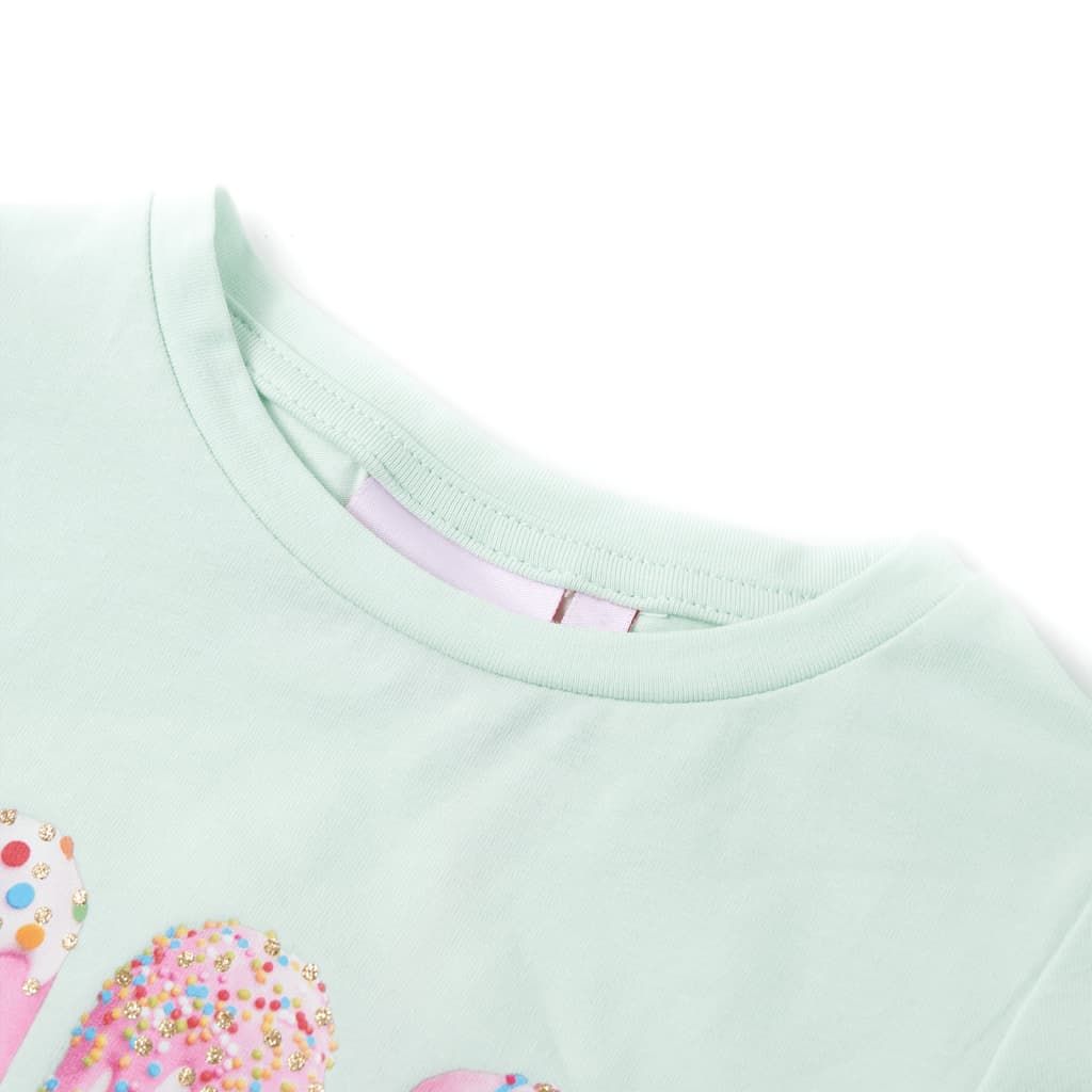 Kinder-T-Shirt Helles Minzgrün 128