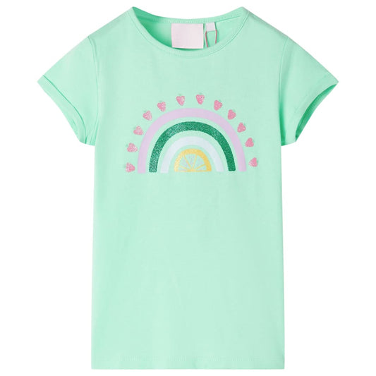 Kinder-T-Shirt Knallgrün 140