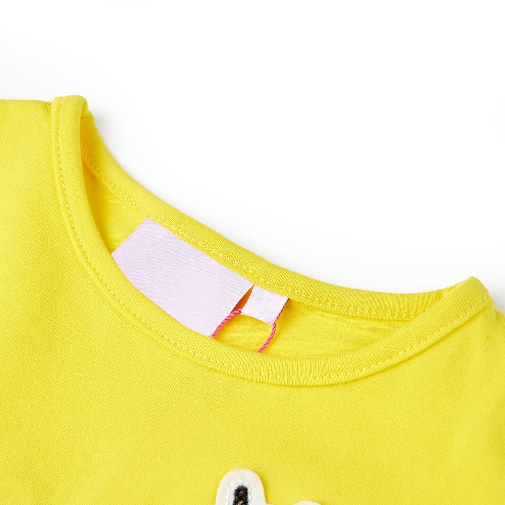 Kinder-T-Shirt Knallgelb 128