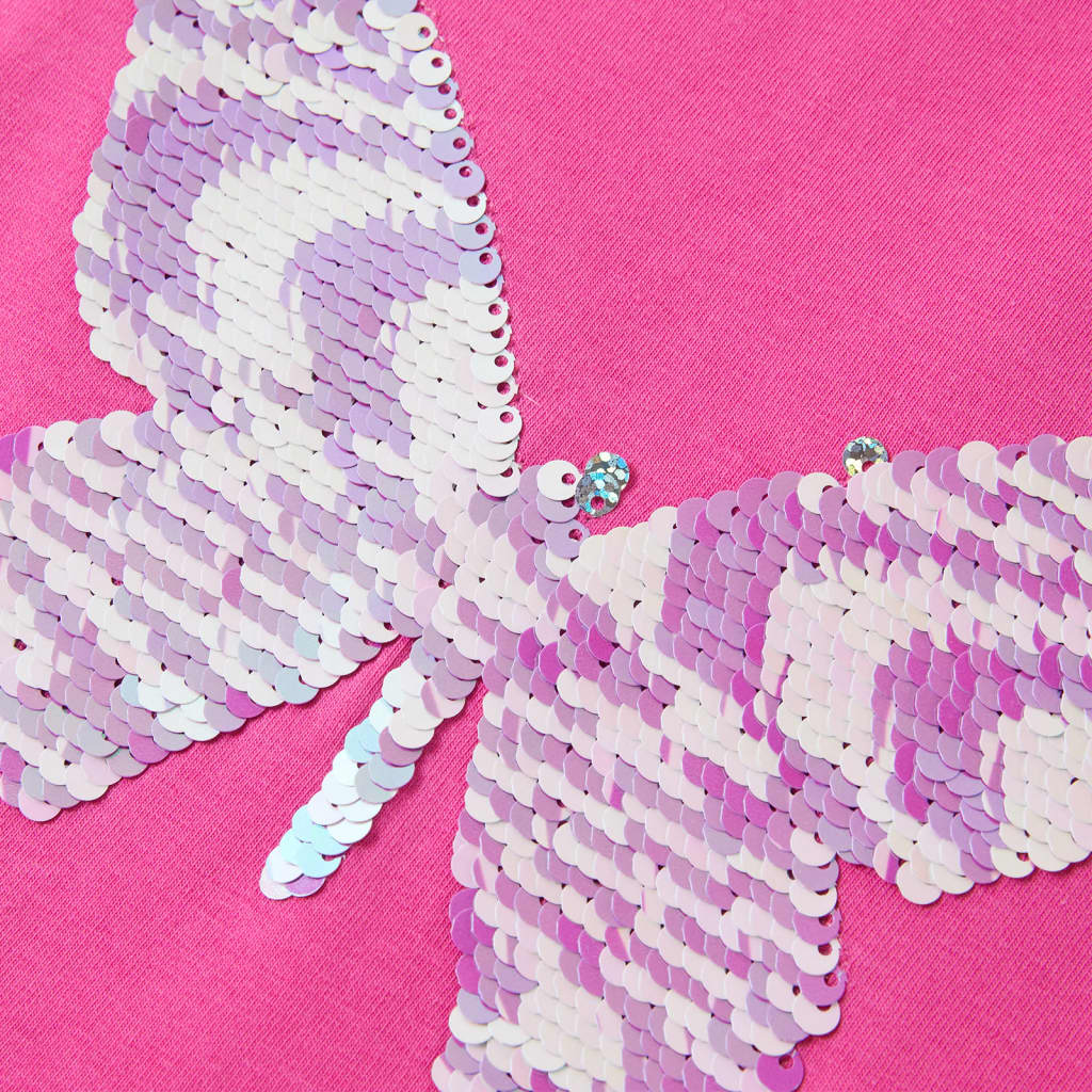Kinder-T-Shirt mit Flügelärmeln Dunkelrosa 128