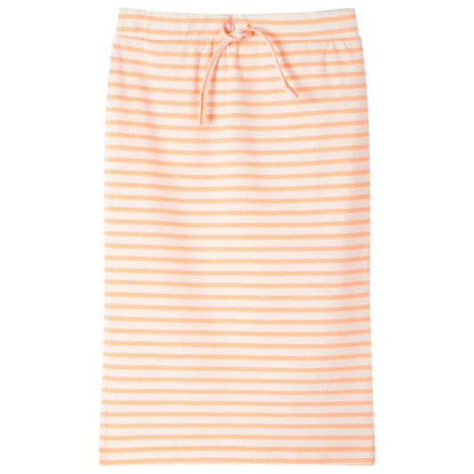 Kinderrock mit Streifen Gerade Neonorange 140