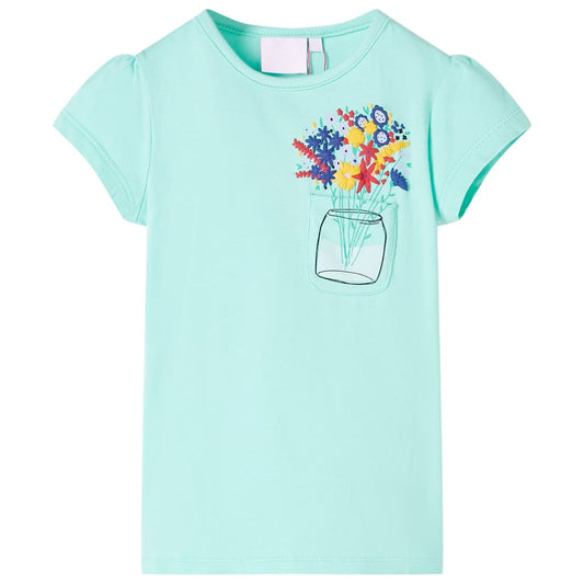 Kinder-T-Shirt Helles Minzgrün 92