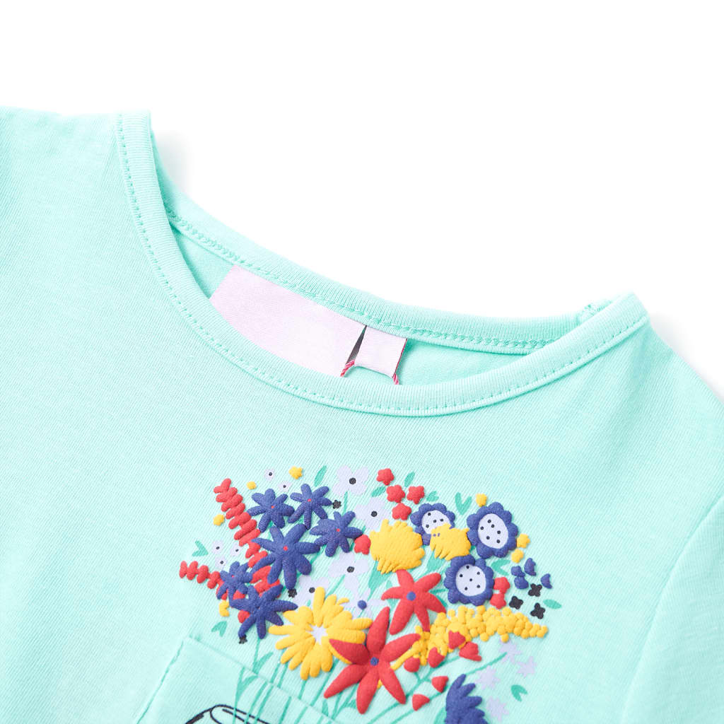 Kinder-T-Shirt Helles Minzgrün 116