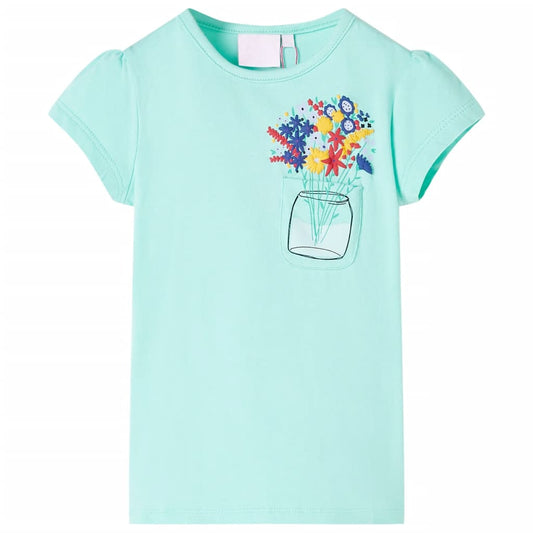 Kinder-T-Shirt Helles Minzgrün 140