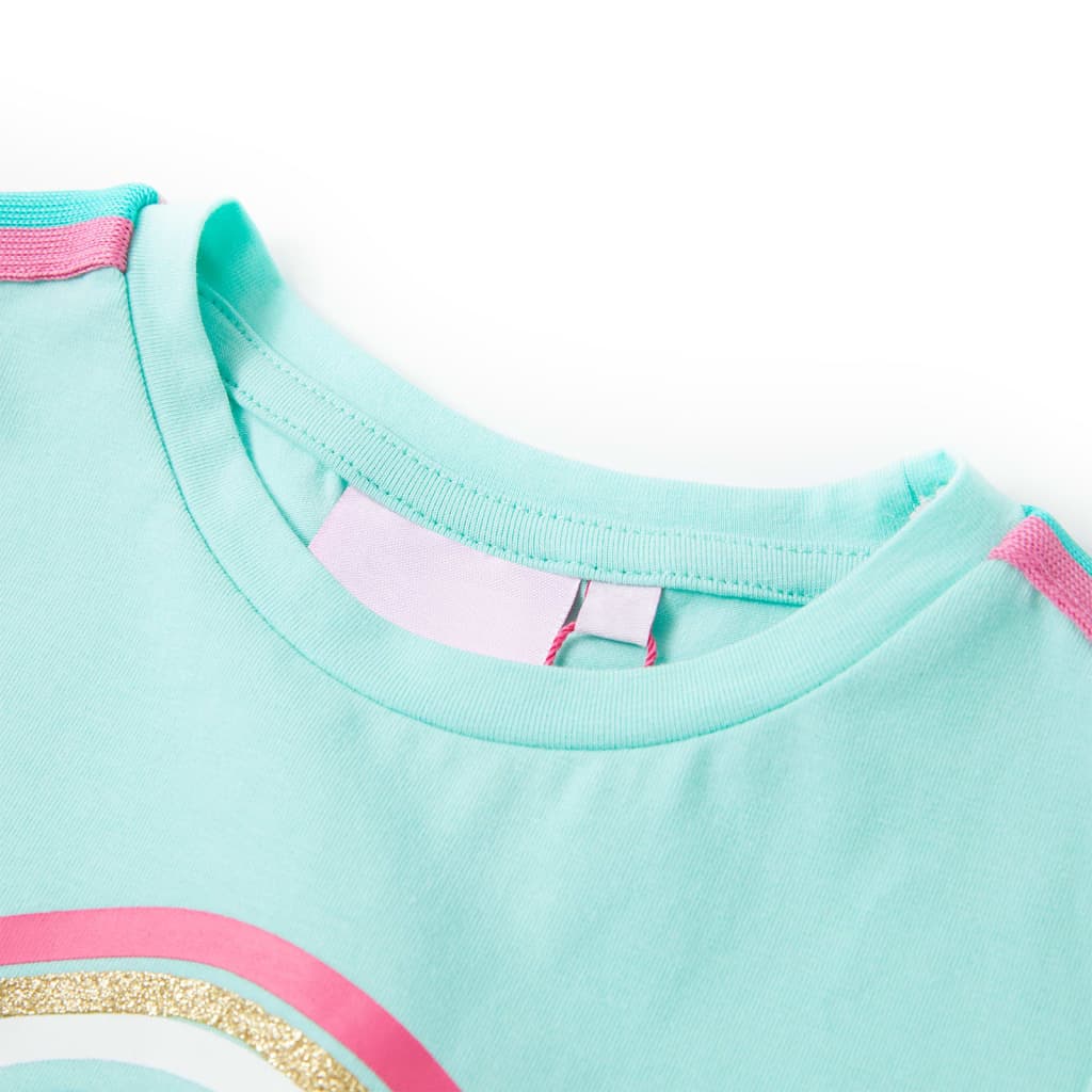 Kinder-T-Shirt Helles Minzgrün 116