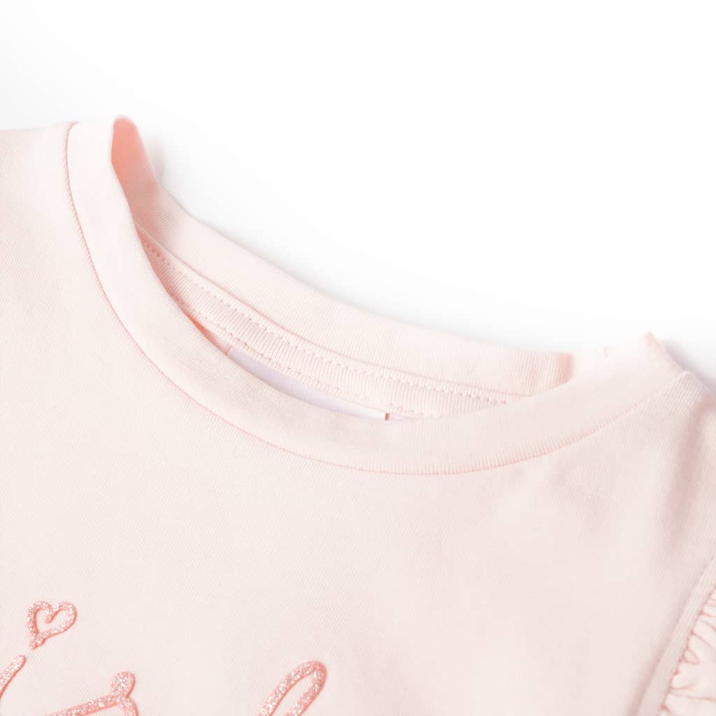 Kinder-T-Shirt mit Rüschenärmeln Zartrosa 116