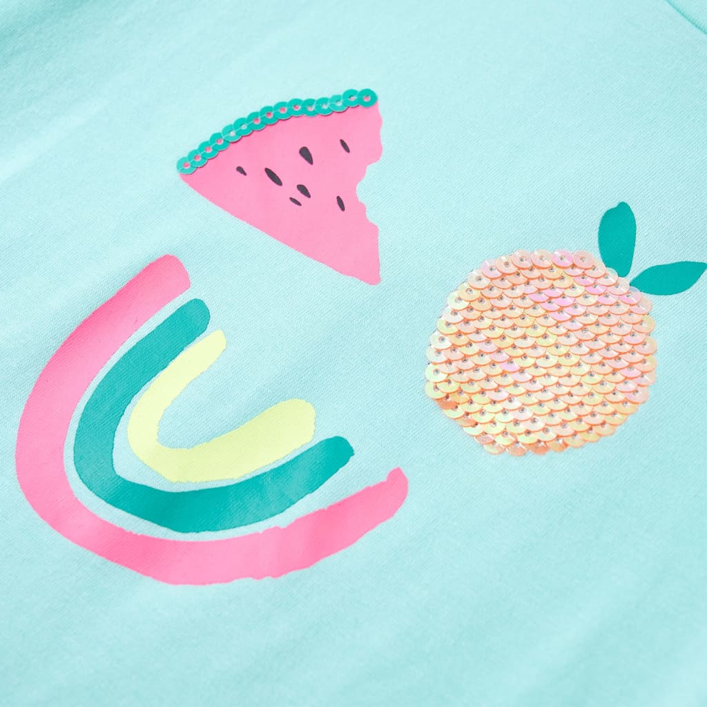 Kinder-T-Shirt Helles Minzgrün 128