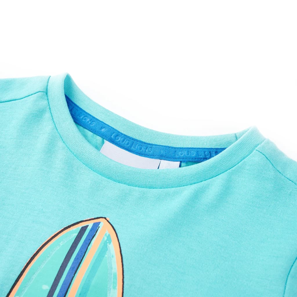 Kinder-Kurzarmshirt Aquablau 104