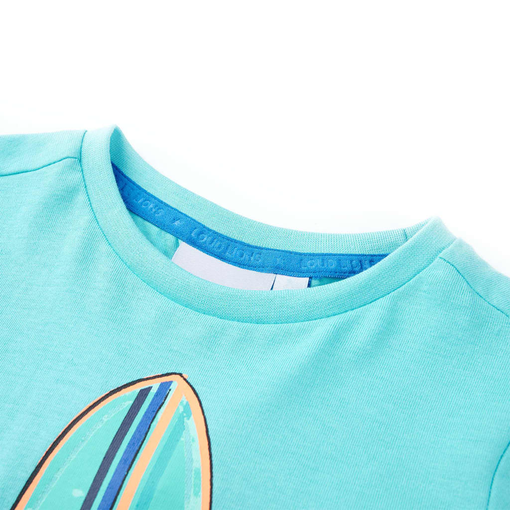 Kinder-Kurzarmshirt Aquablau 116