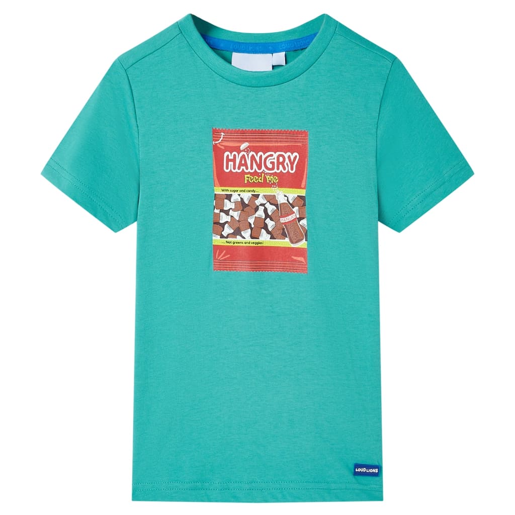 Kinder-Kurzarmshirt Dunkles Minzgrün 116