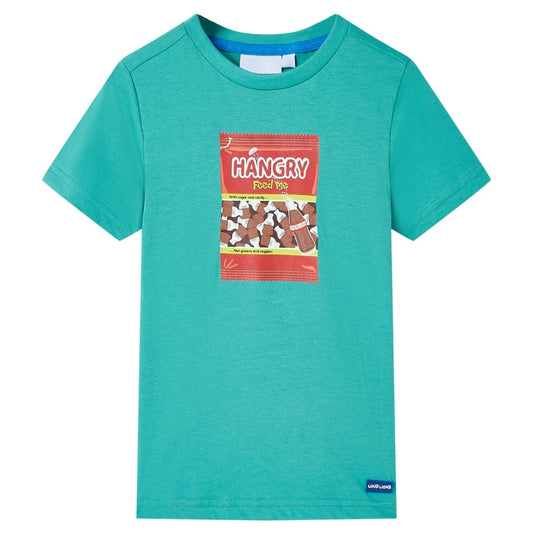 Kinder-Kurzarmshirt Dunkles Minzgrün 116