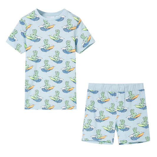 Kinderpyjama mit Kurzen Ärmeln Hellblau 140