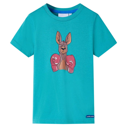 Kinder-Kurzarmshirt Dunkles Minzgrün 140