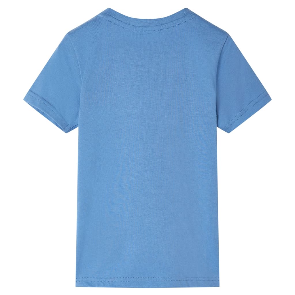 Kinder-Kurzarmshirt Mittelblau 140