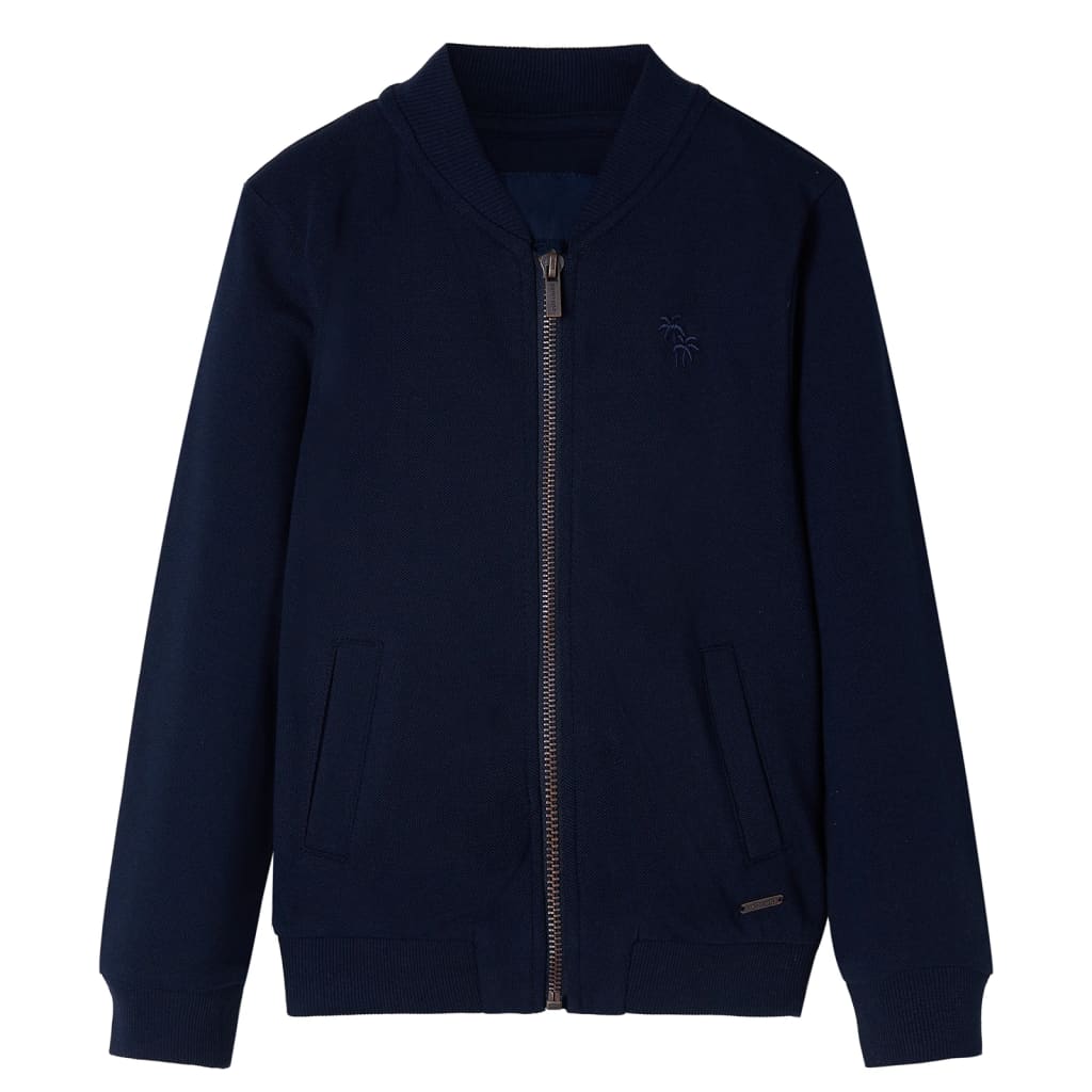 Kinder-Sweatshirt mit Reißverschluss Marineblau 116