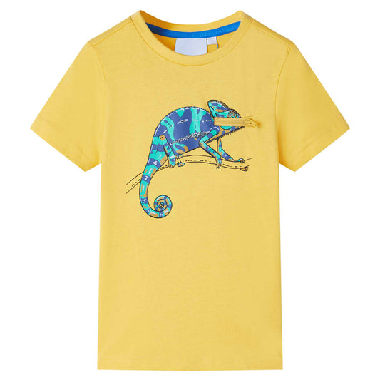 Kinder-Kurzarmshirt Helles Ocker 140