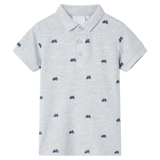 Kinder-Poloshirt Grau Melange 140