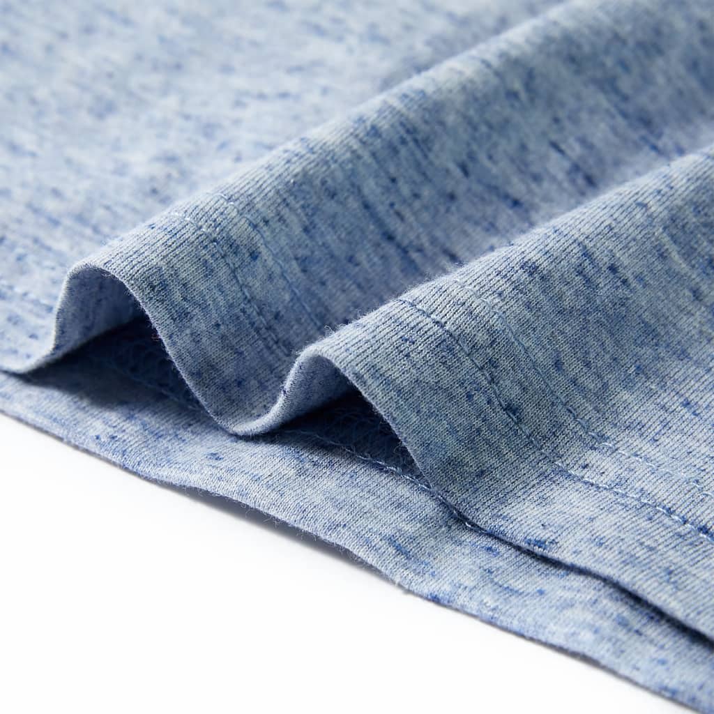 Kinder-Kurzarmshirt Blau Melange 128