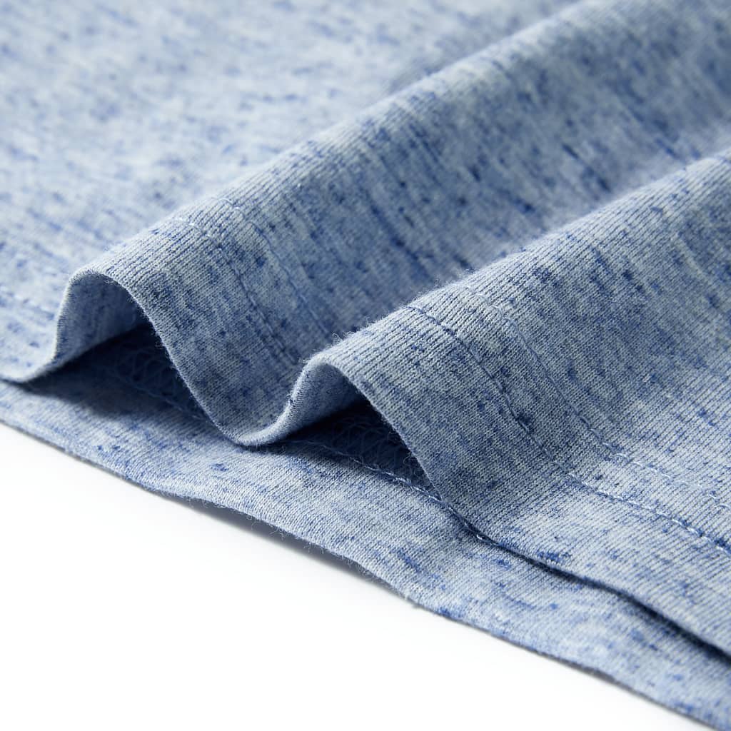 Kinder-Kurzarmshirt Blau Melange 140