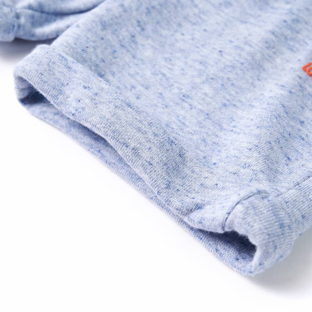 Kindershorts mit Kordelzug Blau Melange 140