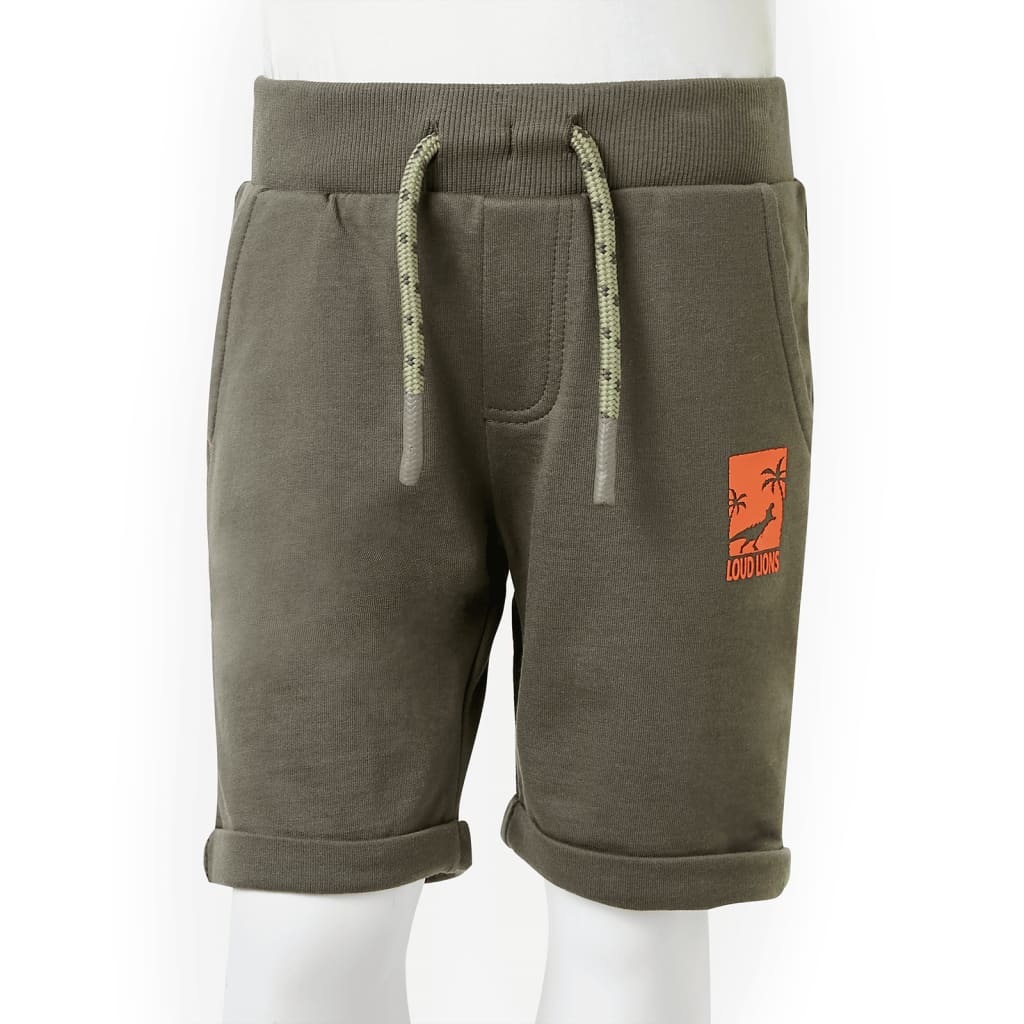 Kindershorts mit Kordelzug Dunkles Khaki 140