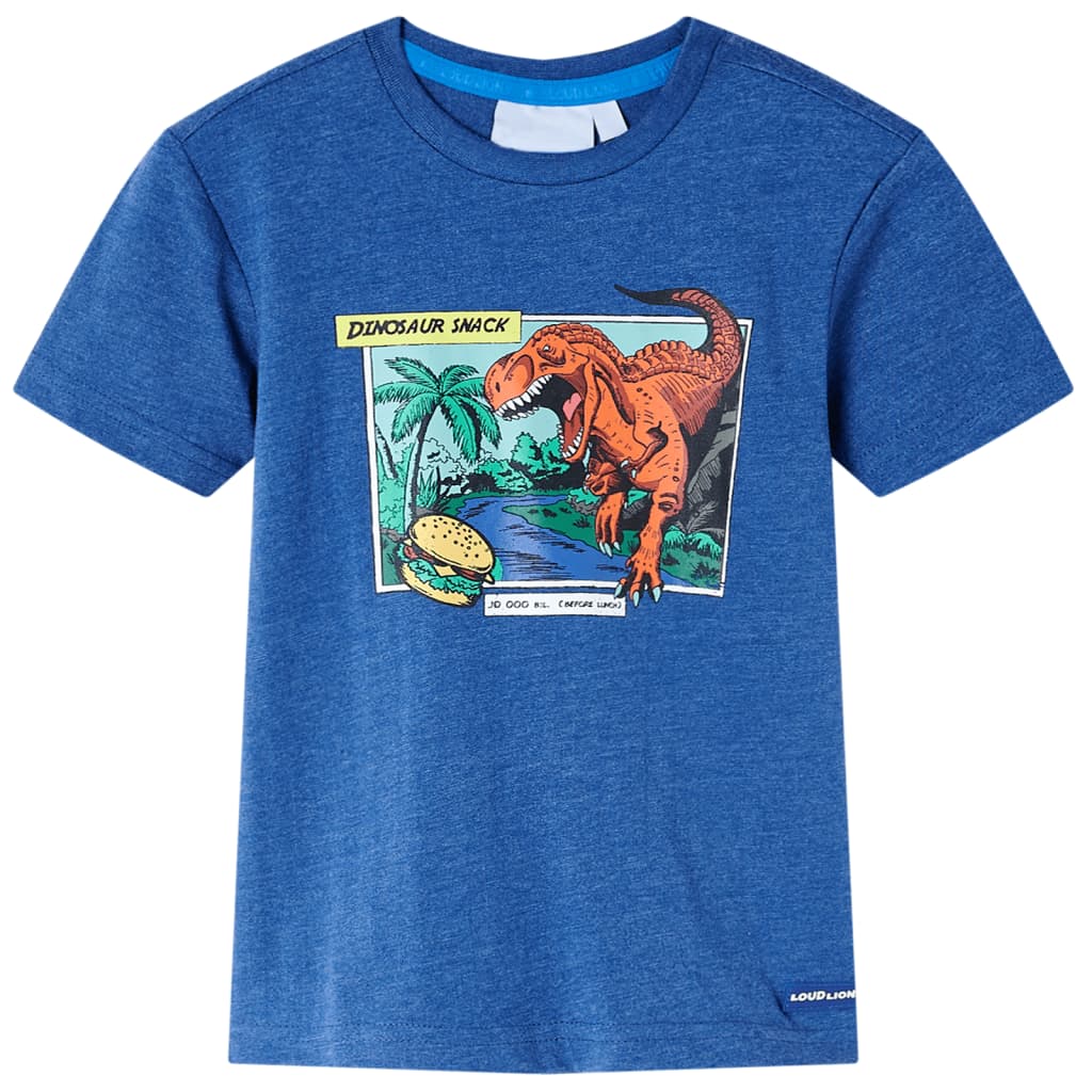 Kinder-T-Shirt Dunkelblau Melange 140