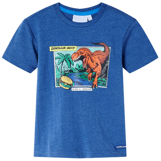 Kinder-T-Shirt Dunkelblau Melange 140