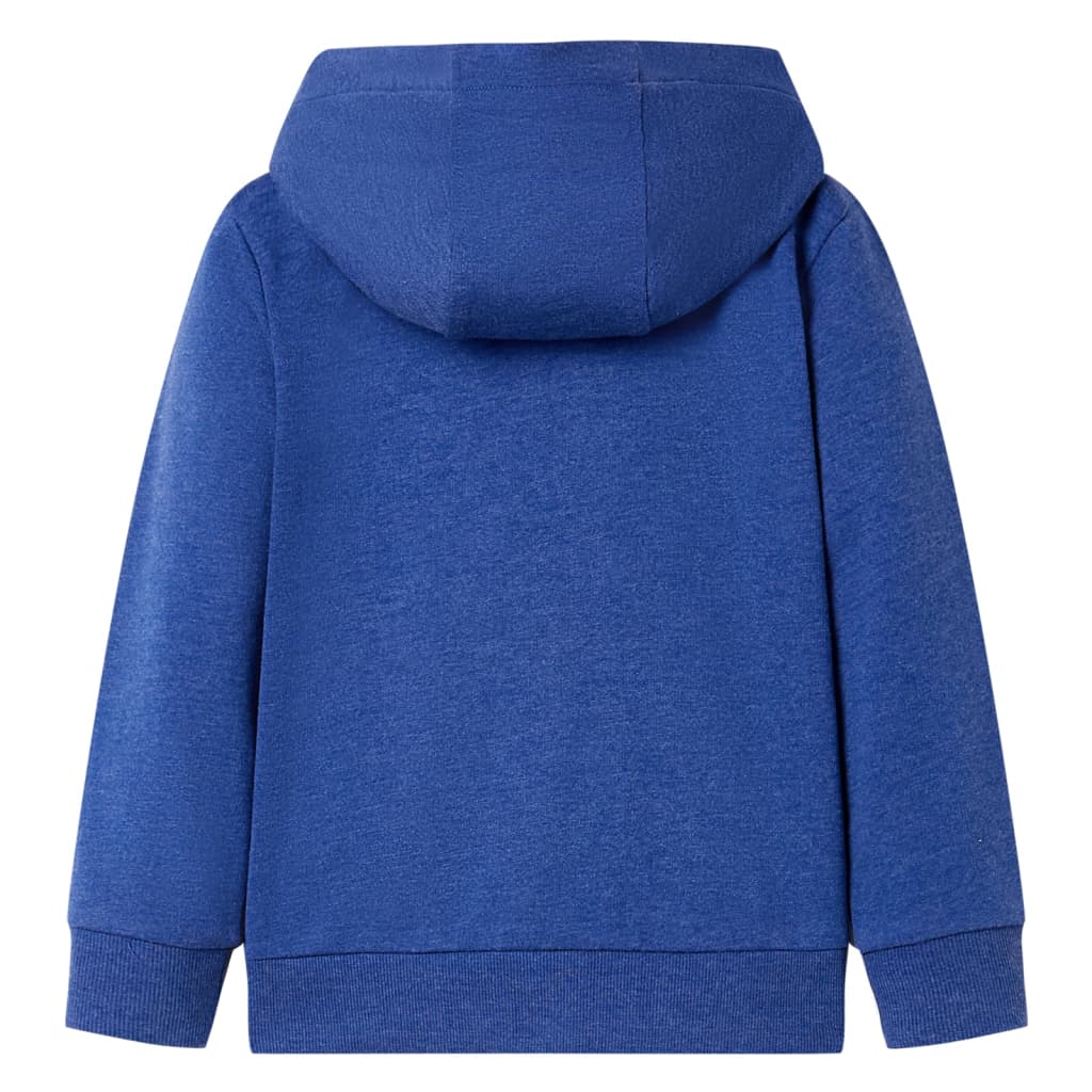 Kinder-Kapuzenpullover mit Reißverschluss Dunkelblau Melange 104