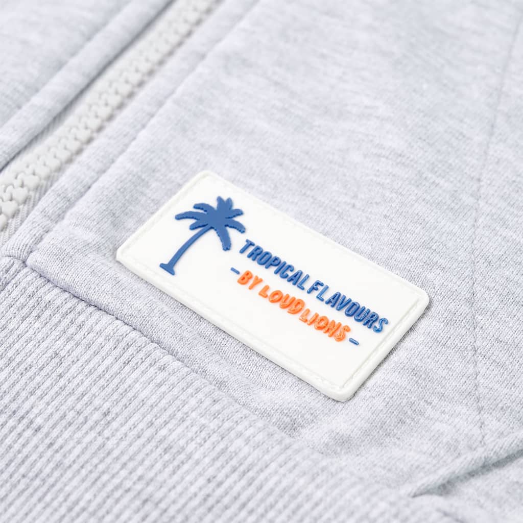 Kinder-Kapuzenpullover mit Reißverschluss Grau 92