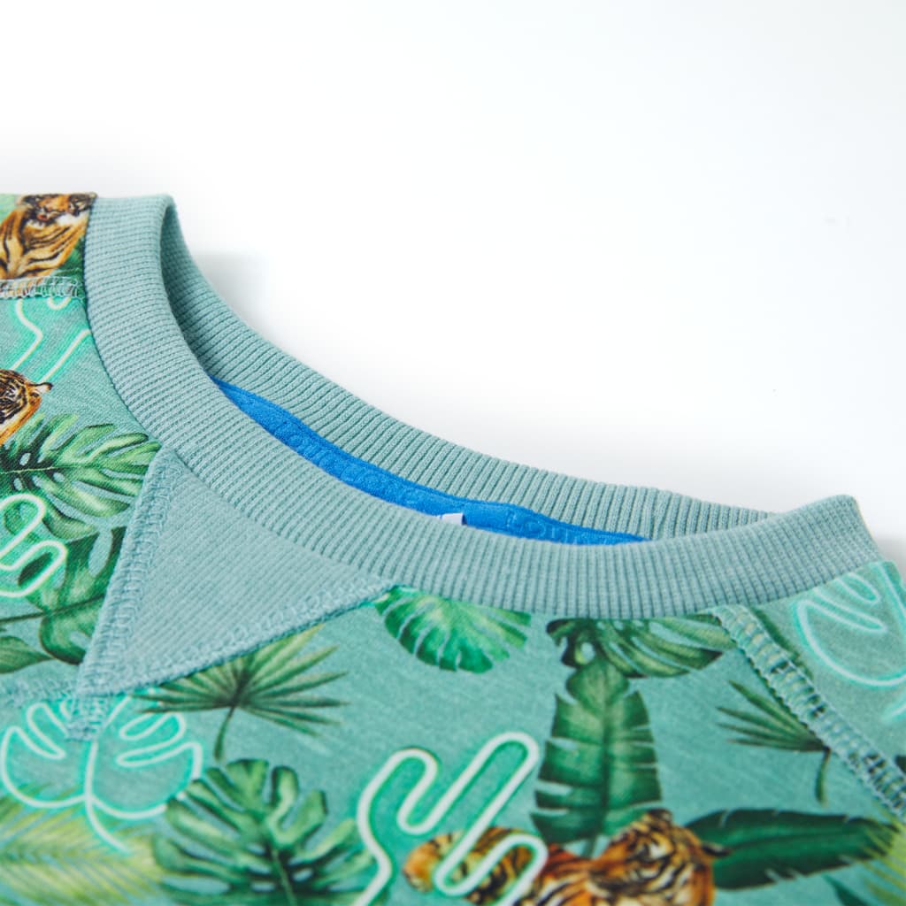 Kinder-Sweatshirt Hellgrün Melange 116