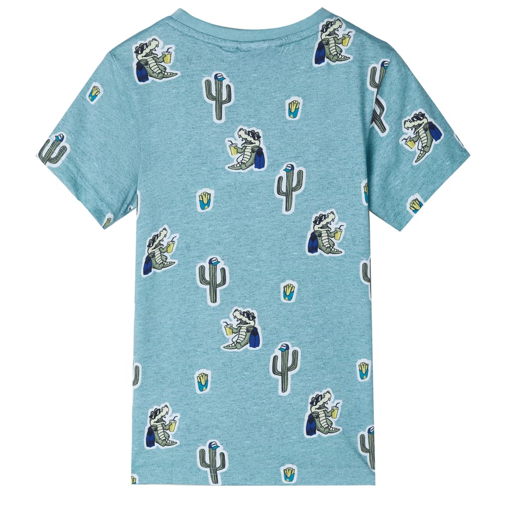 Kinder-T-Shirt Hellgrün Melange 92