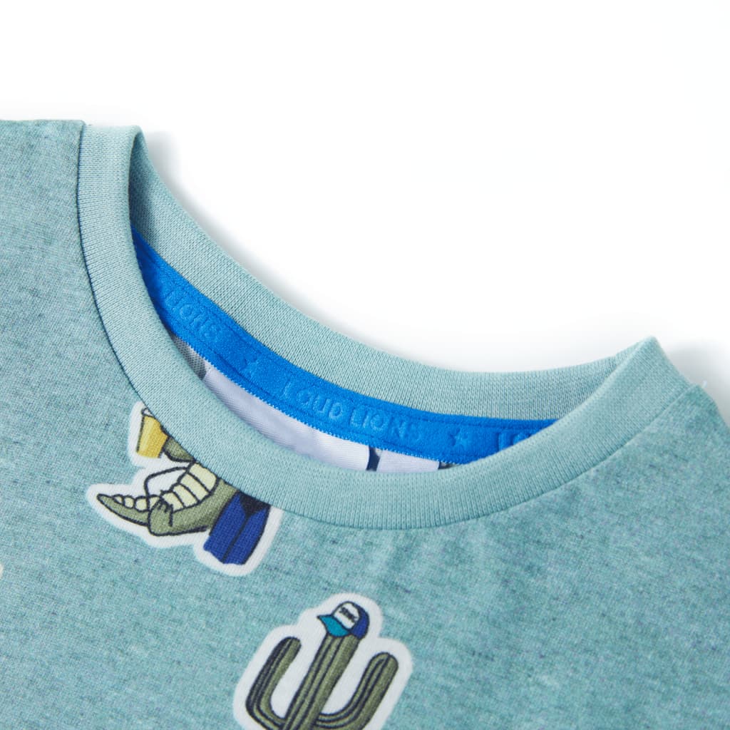 Kinder-T-Shirt Hellgrün Melange 92