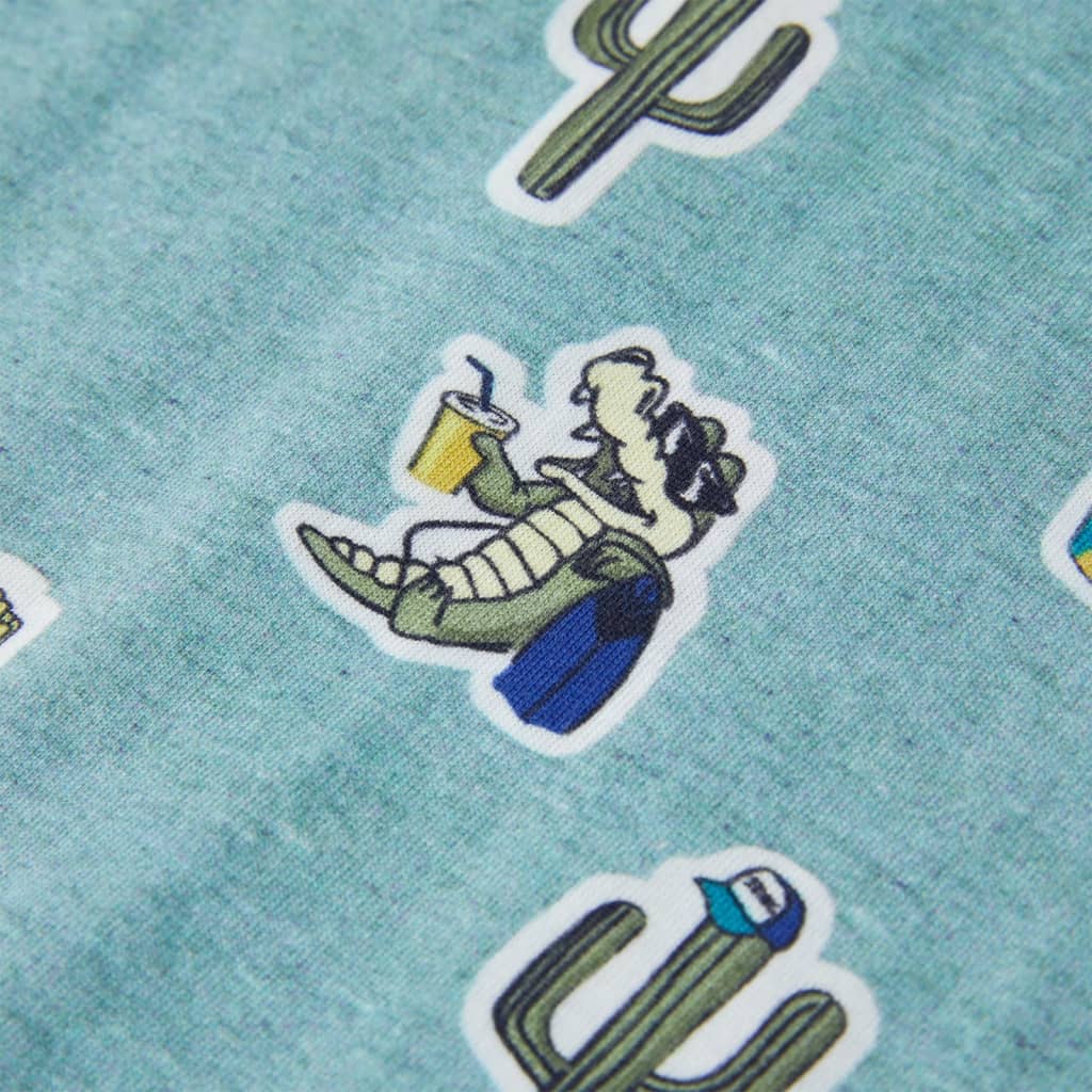 Kinder-T-Shirt Hellgrün Melange 92