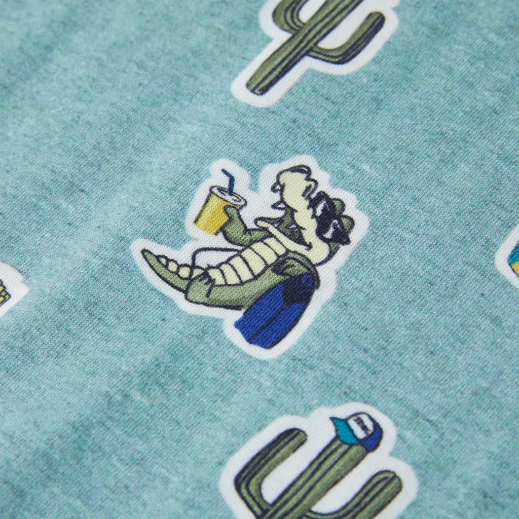 Kinder-T-Shirt Hellgrün Melange 140