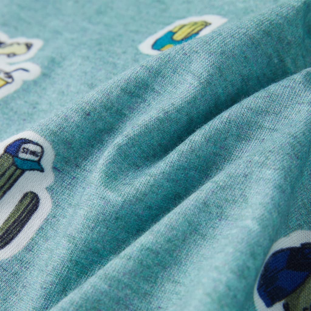Kinder-T-Shirt Hellgrün Melange 140