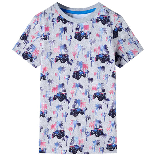 Kinder-T-Shirt Grau Melange 140